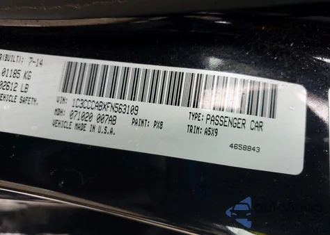 2015 Chrysler 200 Limited из США, поврежденный, VIN 1C3CCCABXFN563109